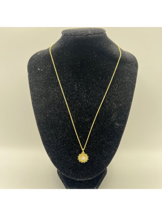 Ana Luisa Jewelry - Ana Luisa Pendant Necklace Gold-Plated Sunburst Mother of Pearl 15+2" Dainty